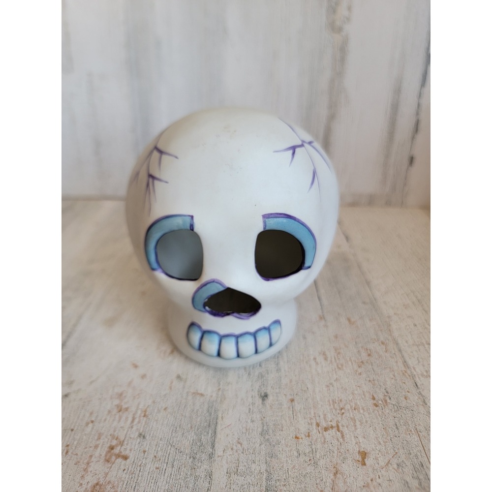 Vintage amscan skull porcelain tea light Halloween cover candle home decor
